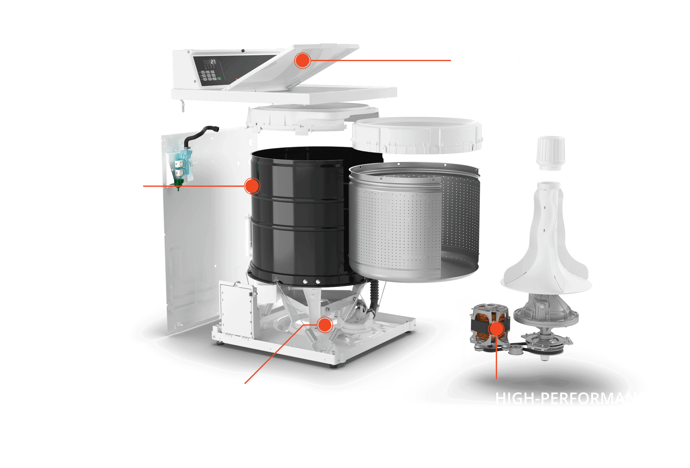 Diagram of inside of machine parts and construction