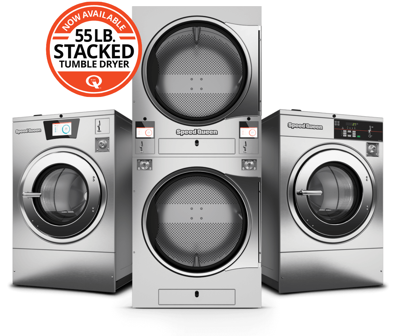 Speed Queen Lineup 55lb Stacked