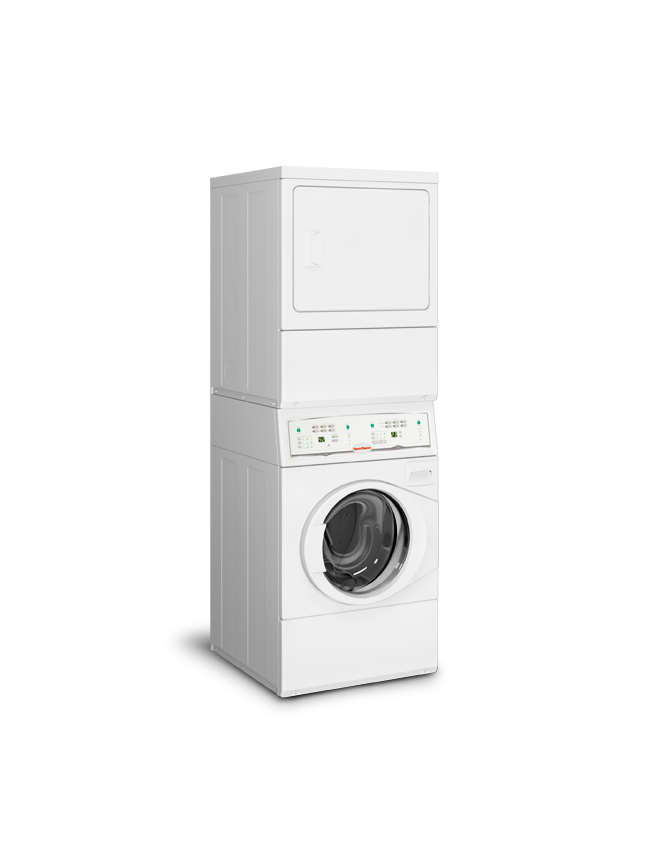 ADA Compliant Capacity ft Speed Queen LSEE5AGS153TW01 27 Inch Commercial Electric Vented Stacked Dryer on Dryer Laundry Center with 14 cu Reversible Side Swing Doors 