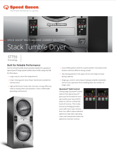 Speed Queen® Multi-Housing Laundry Solutions Stack Tumble Dryer 55lb Specsheet