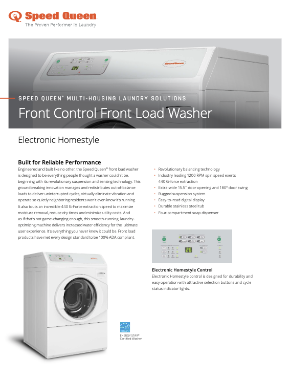 Front Load Washers - Speed Queen® Commercial