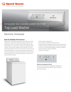 Speed Queen® Multi-Housing Laundry Solutions Top Load Washer Electronic Homestyle Specsheet