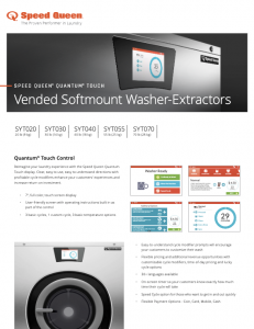 Speed Queen® Quantum® Touch Vended Softmount Washer-Extractors Sellsheet